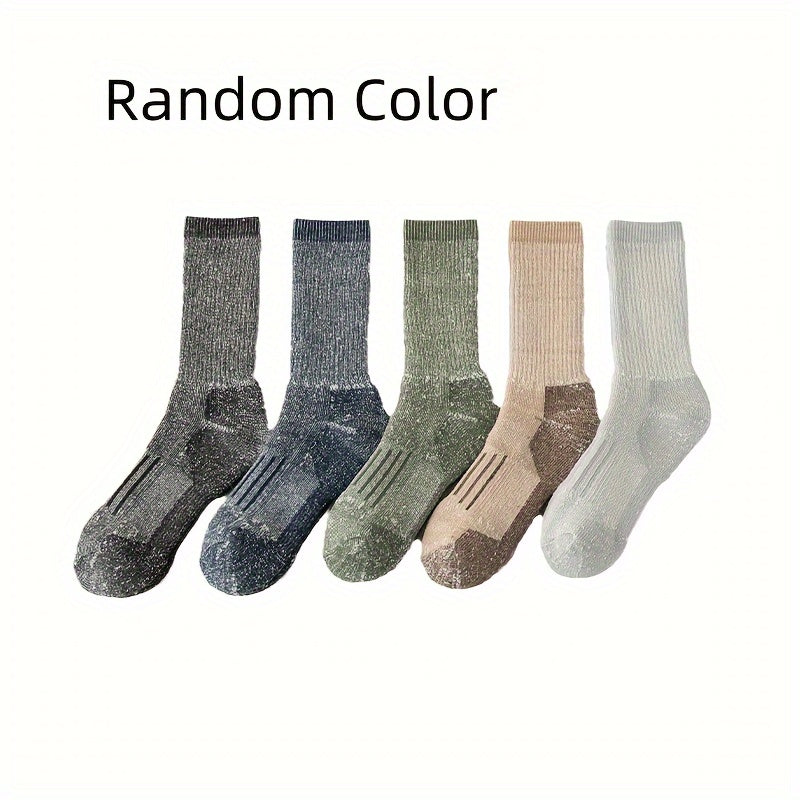 3-pack Men's Warm Crew Socks for Winter Outdoor Activities