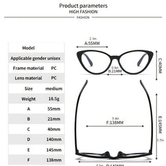 Classic Gothic Cat Eye Frame Computer Glasses