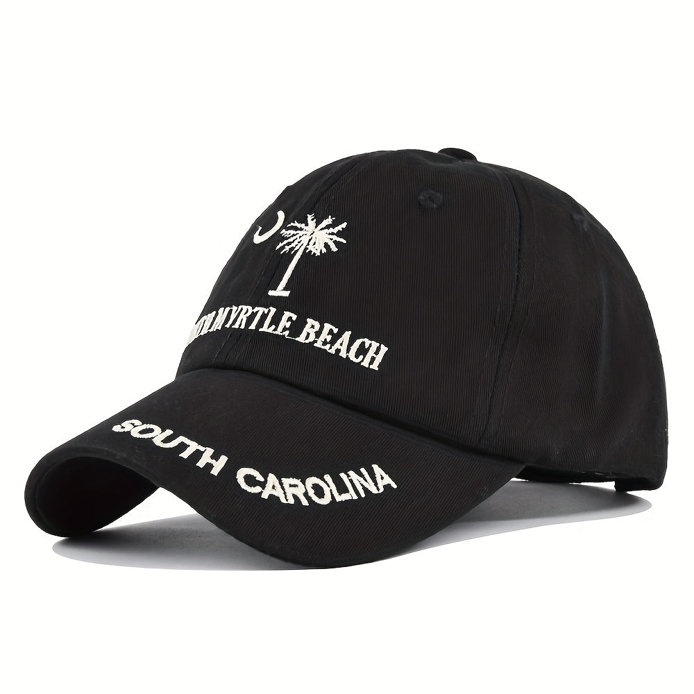 Embroidered Unisex Baseball Cap Coconut Tree Boho Hat Men's Flower Beach Sun Hat