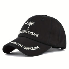 Embroidered Unisex Baseball Cap Coconut Tree Boho Hat Men's Flower Beach Sun Hat