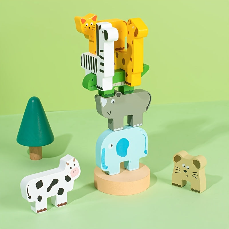 Wooden Animal Sorting Board for Toddlers with 6 Animals