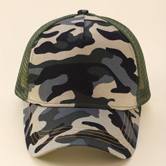 Camouflage Print Baseball Cap Adjustable Sun Hats