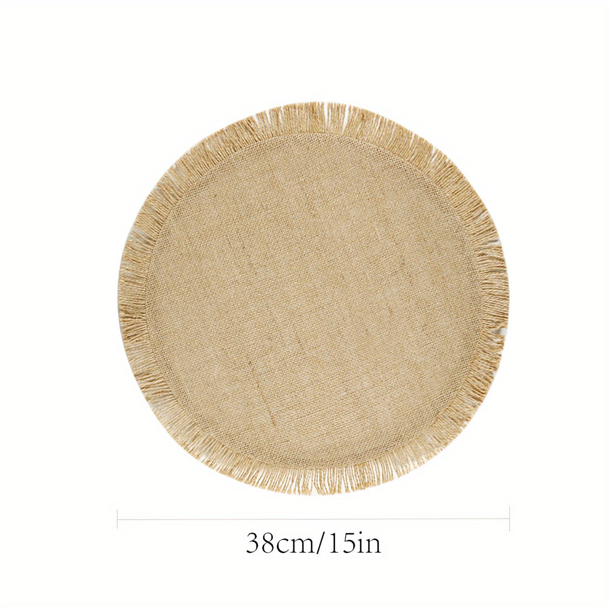 4pcs Natural Jute Tassel Placemats Round Linen Placemat