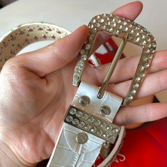 Punk Rhinestone Western Belt Cowboy Cowgirl Y2K Bling Jeans Belt
