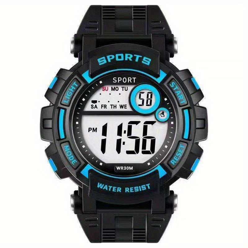 Boys Girls Teen Casual Digital Silicone Watch Multifunctional Electronic Gift