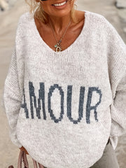  Casual Sweater Women's Plus V Neck Jumper