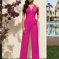 Sexy Sleeveless Plunging Jumpsuit