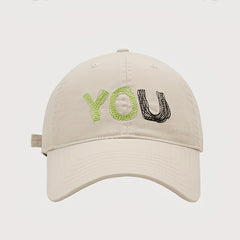 YOU Embroidery Baseball Cap Solid Casual Sun Hat Unisex Adjustable Dad Hats