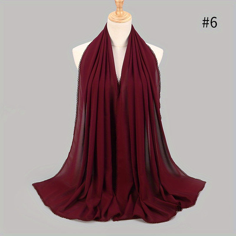 Chiffon Hijab Head Scarf Thin Breathable Shawl Windproof Head Wrap