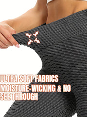 High Waist Yoga Booty Tights Pants Tummy Control Ruched Leggings
