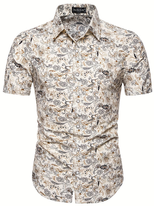 Casual Paisley Pattern Short Sleeve Shirt Men s Hawaiian Shirt