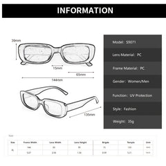Square Rectangle Sunglasses Women Ladies Vintage Driving Glasses
