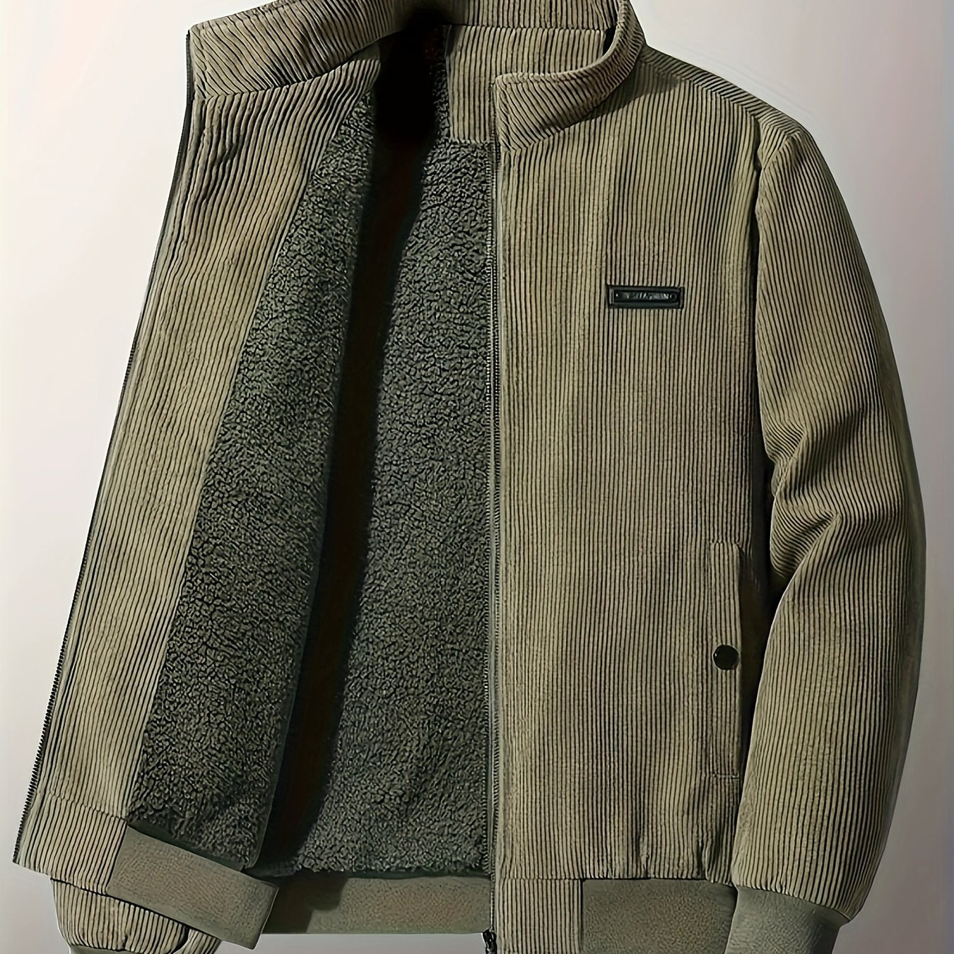 Men's Fleece Zip Jacket Casual Comfortable Coat Fall Winter