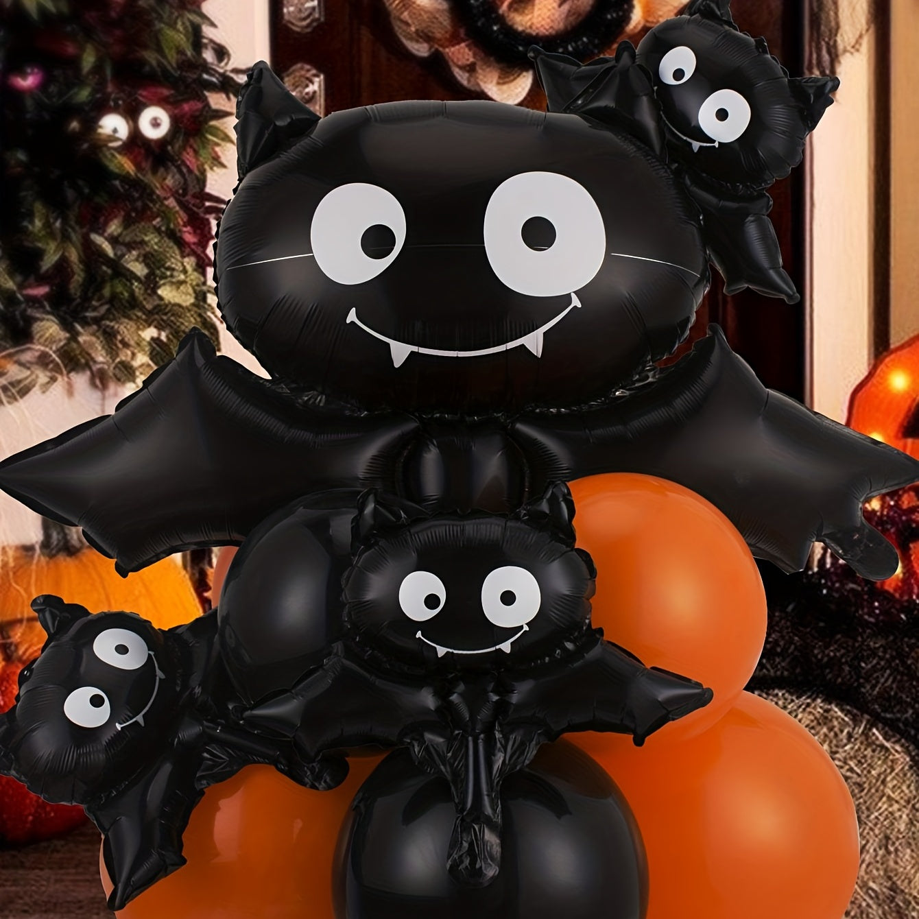13pcs Halloween Pumpkin Bat Column Balloon Party Decor