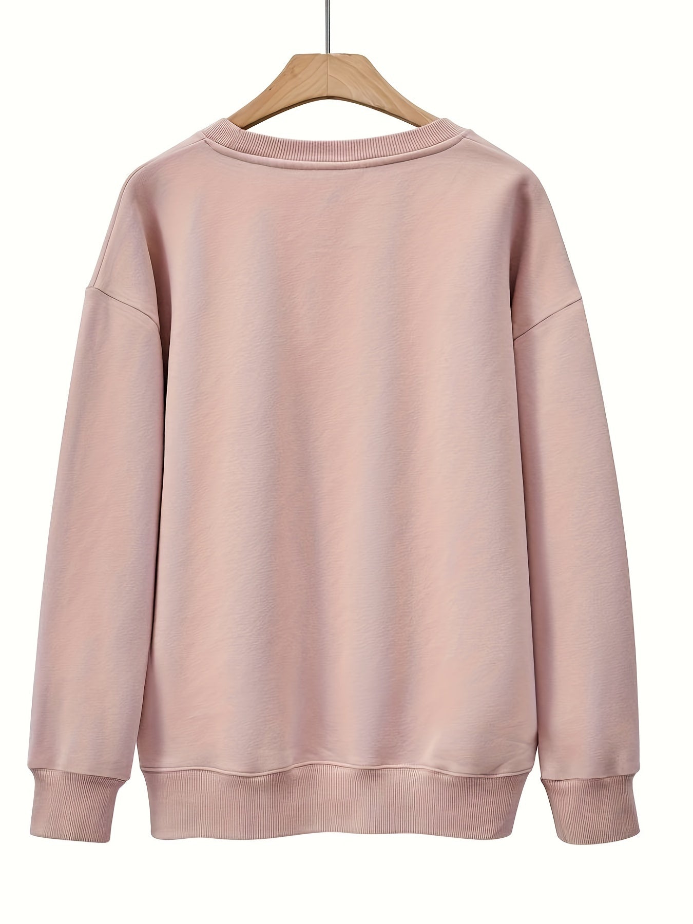 Skull & Letter Print Sweatshirt Crew Neck Casual Women's