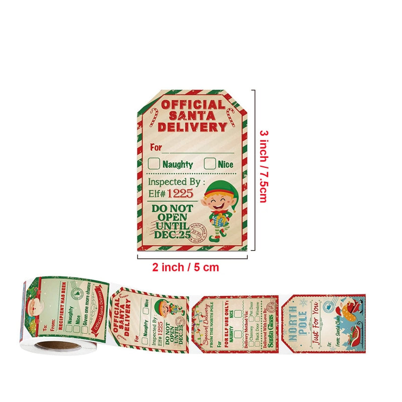 200 Santa Claus Stickers for Christmas Holiday Gift Decoration