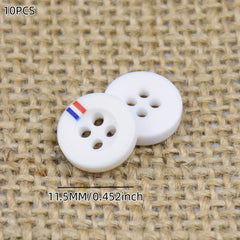 10PCS Resin Buttons High Shirt t shirt Beige Round Thin Four Eyed Button