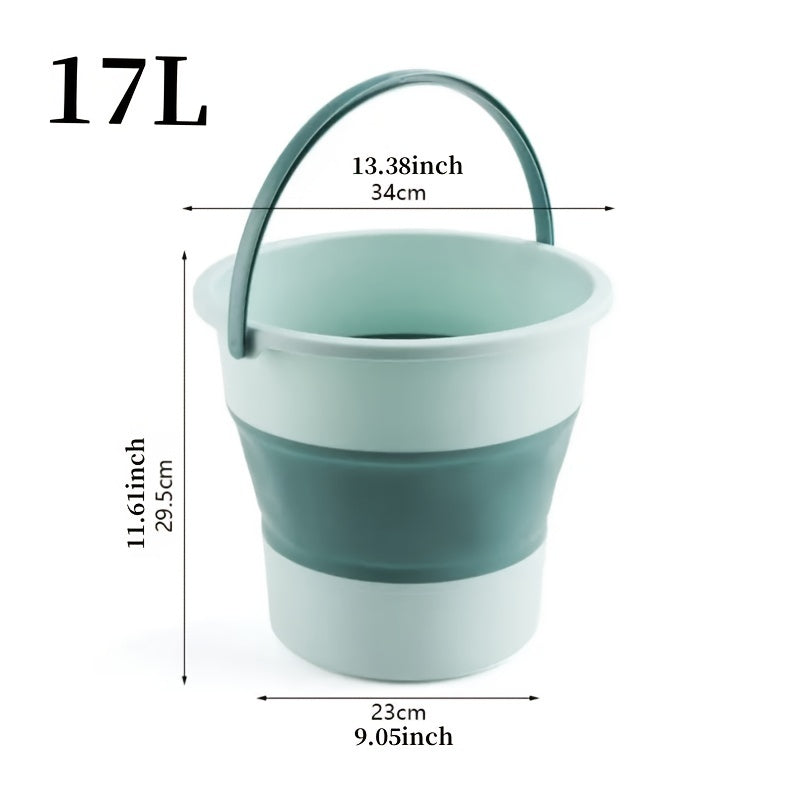 17L Folding Bucket Outdoor Fishing Bucket Portable Thickened Plastic Bucket