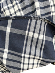  Plaid Print A Line Mini Skirt With Pockets