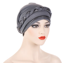 Braided Twist Turban Hat Block Beanies Women's Bandana Outdoor Hijab Hat