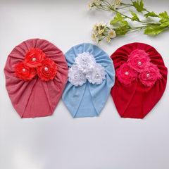 Baby Sun Flower Hat Newborn Cap Fetal Cap Basin Warm Girl Boys Hat Toddler