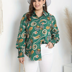  Paisley Floral Print Boho Blouse