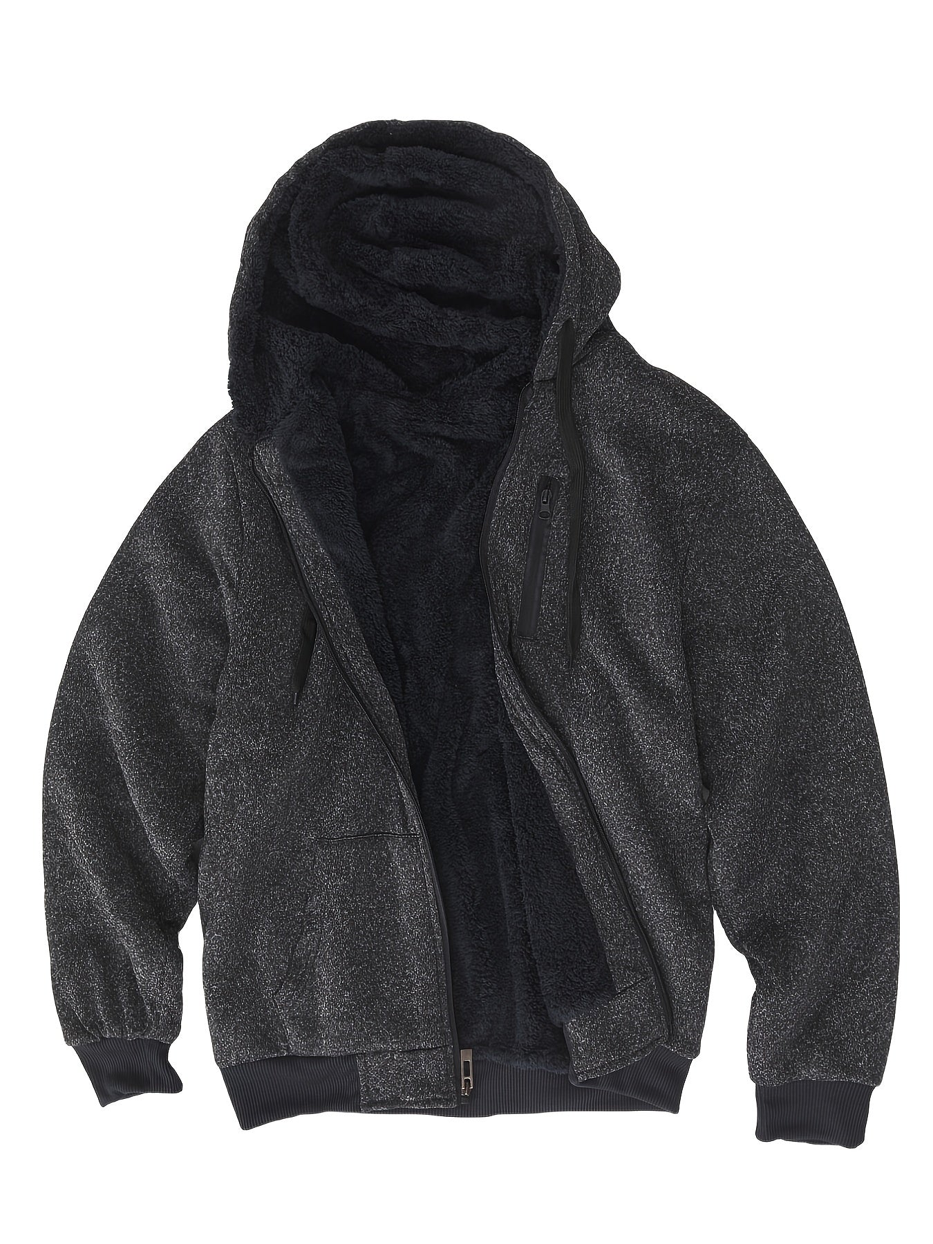 Men's Winter Zip Up Hoodie Fleece Sweatshirt Warm Coats