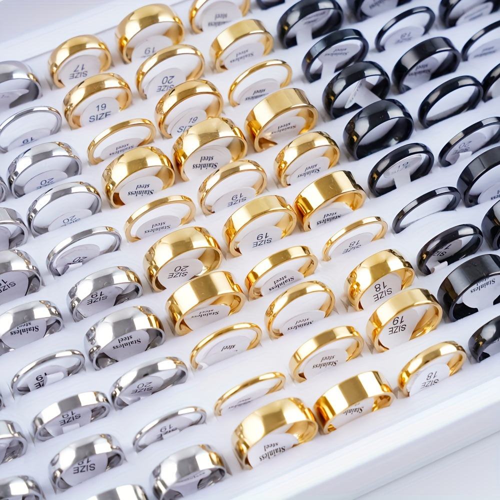 20Pcs Multicolor Stainless Steel Rings For Men Couples Party