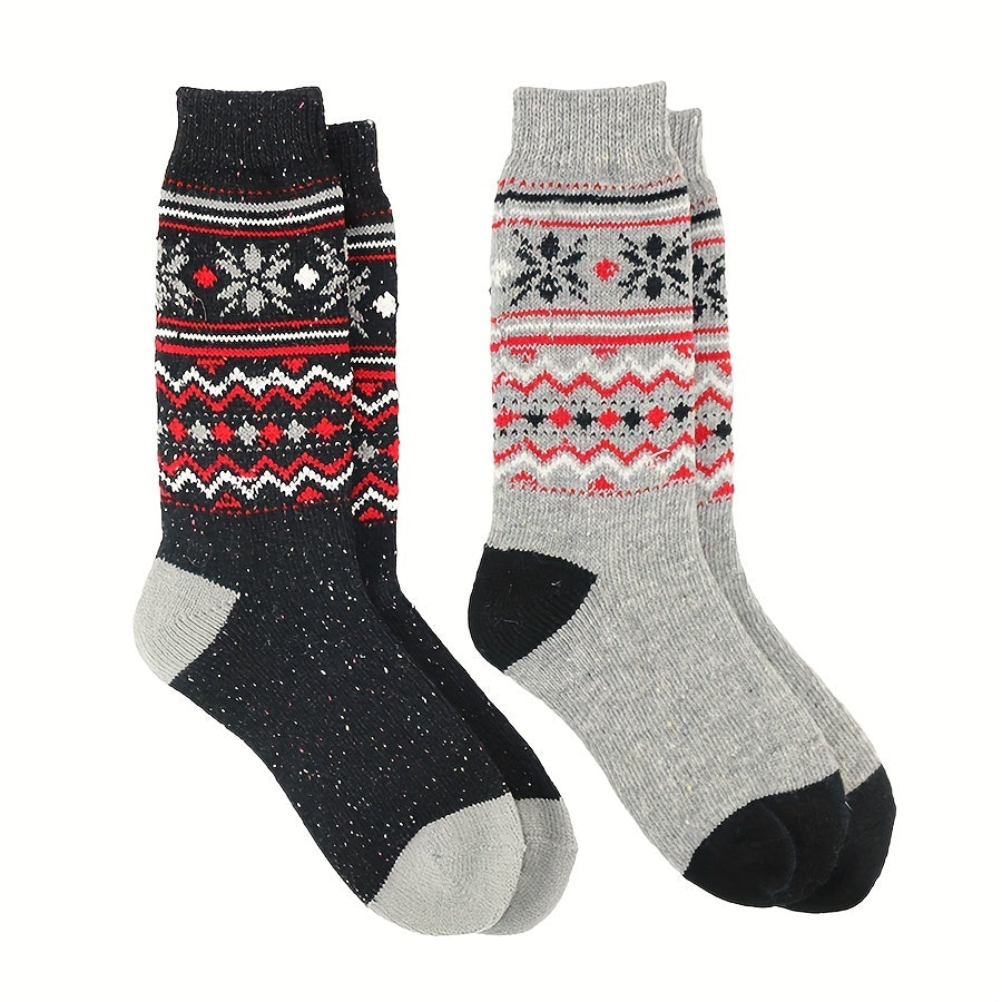 Geometric Pattern Mid Tube Socks Soft Women's Stockings