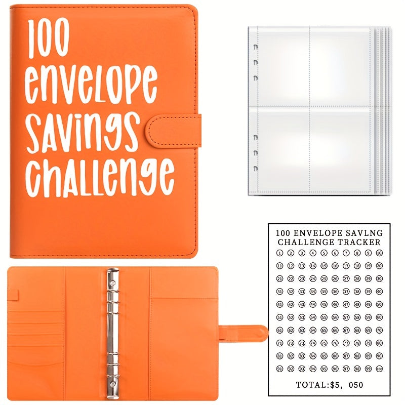 100 Envelopes Challenge Binder & Budget Binder with 25 Sheets Card Film
