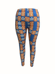  Boho Colorblock Floral Print Top & Leggings 2 Piece Set