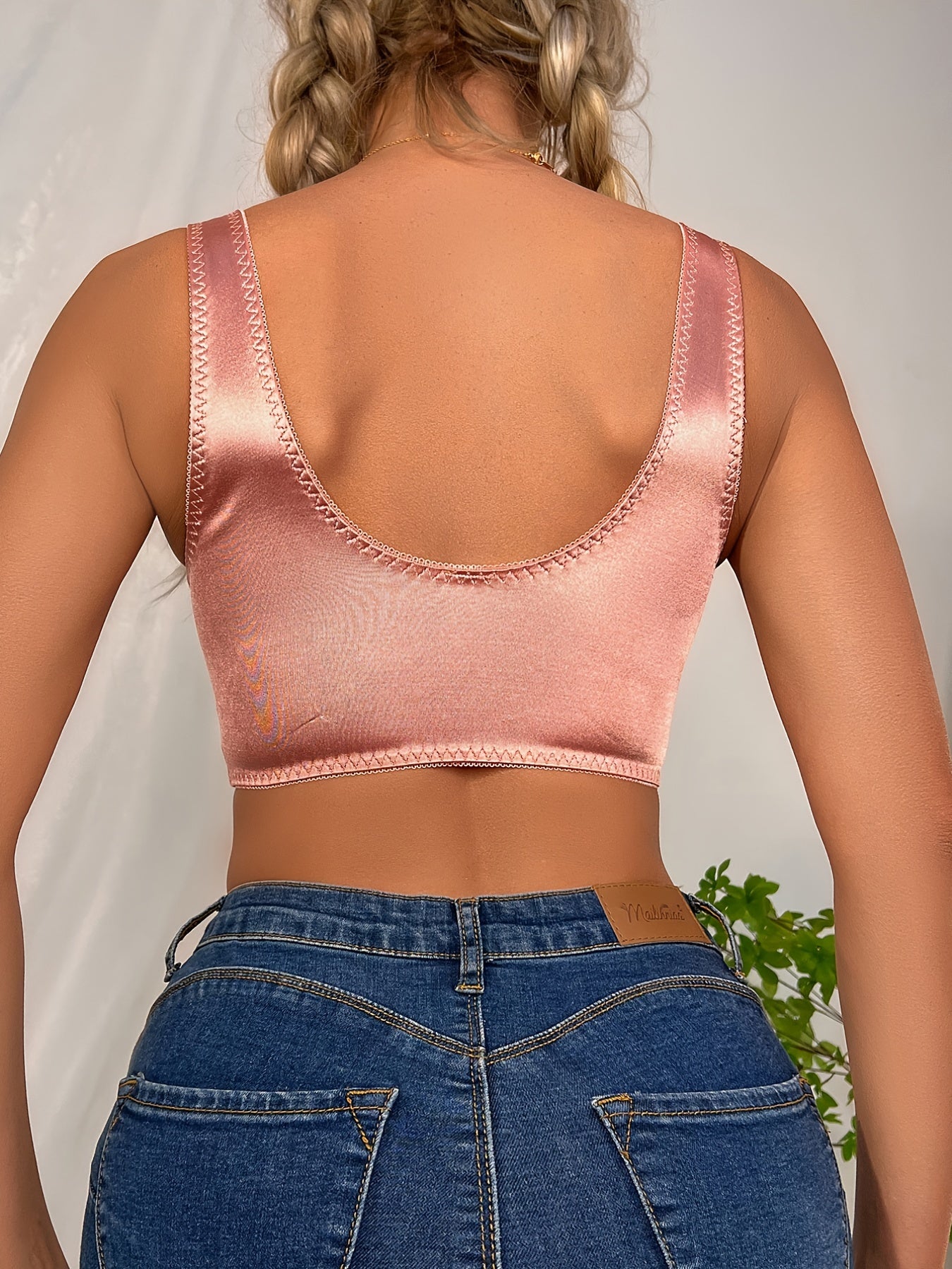 Sexy Bow Tie Tank Top Underwire Bra Cami Crop Top Women's Lingerie