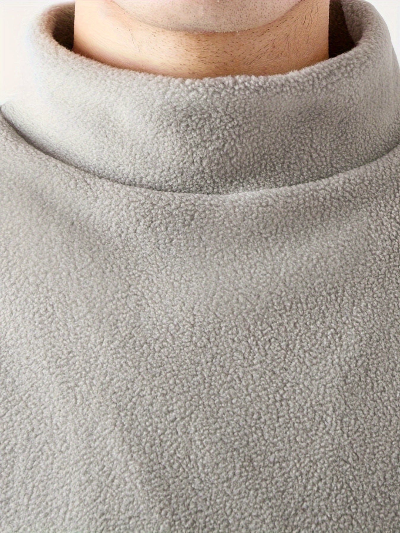 Men's Solid Pullover Fleece Crew Neck Top for City Walk Street