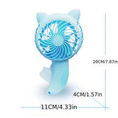 Cartoon Hand Press Fan Mini Handheld Fan Portable Cat Fan