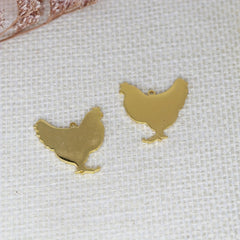 5pcs Chicken Stainless Steel Charm Jewelry Making DIY Crafts