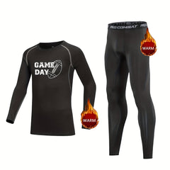 Kids Compression Fleece Sets GAMEDAY Crew Neck Long Sleeve