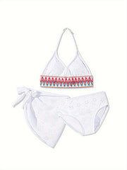 Boho 3pcs Swimsuit Set Girls Bathing Suit Beach Vacation Gift