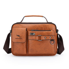 Vintage Business Laptop Handbag Large Capacity Shoulder Bag PU Leather