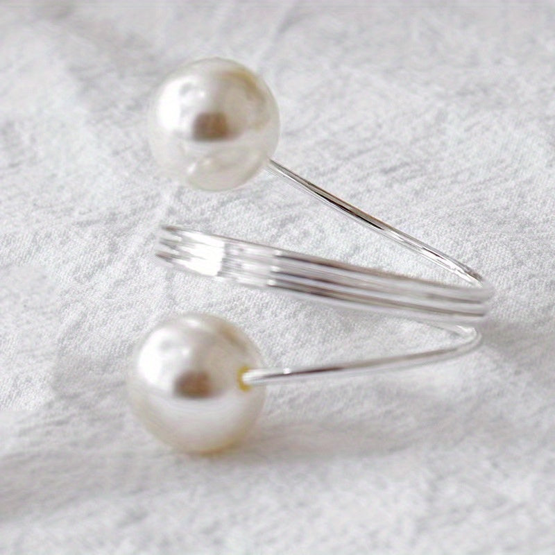 10pcs Pearl Napkin Rings Rose Golden Napkin Ring Holder