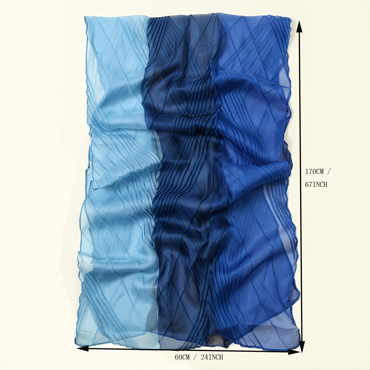 Silk Satin Gradient Crumpled Scarf Comfortable Warm Shawl
