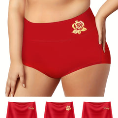 Women's Plus Size High Waisted Elastic Everyday Panties Set
