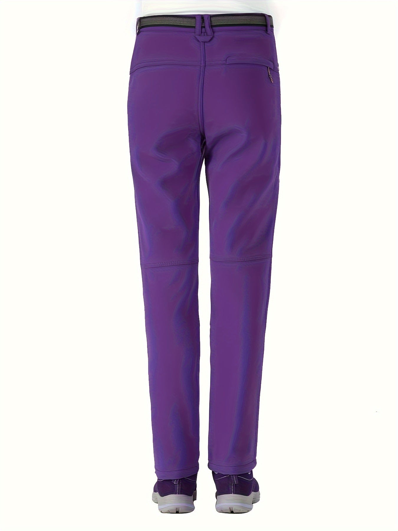 Women's Purple Fleece Lined High Waist Sports Pants