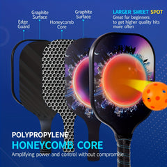 Lightweight Carbon Fiber Pickleball Set with Paddle Ball and Tote Bag