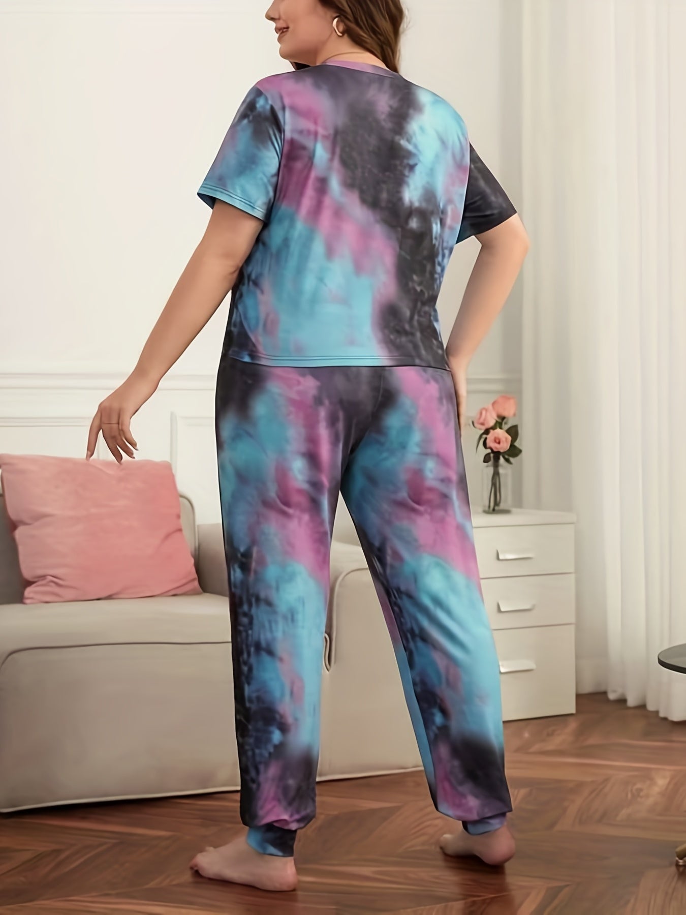  Tie Dye Tee & Pants Pajama Set