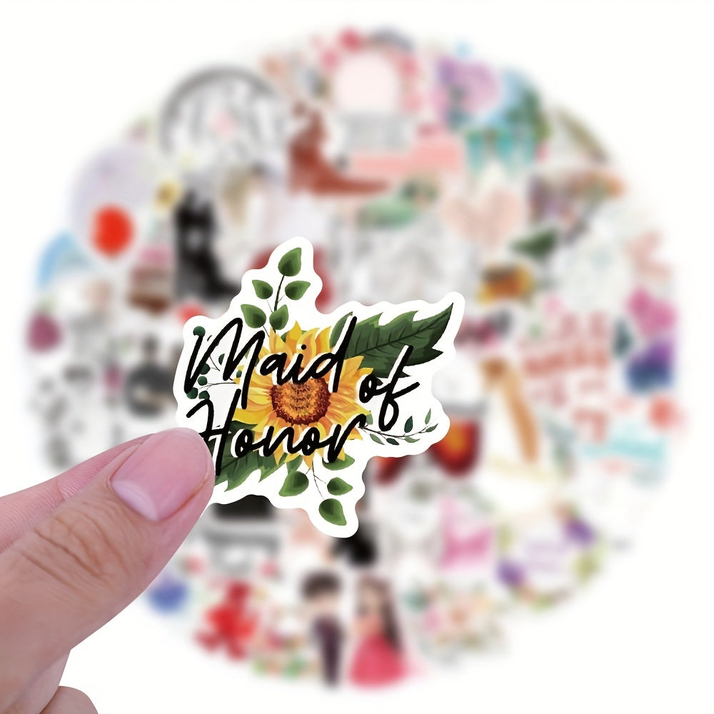 60pcs Wedding Celebration Stickers Waterproof Vinyl Stickers