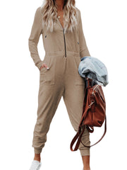 Women's Casual Hoodie Jumpsuit Solid Wide Leg