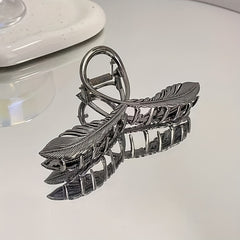 Alloy Feather Hair Claw Ponytail Holder for Women Girls