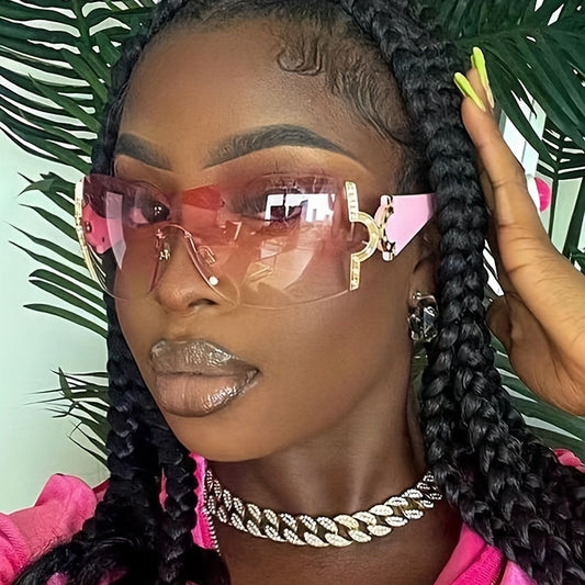 Y2K Wrap Around Sunglasses Mirrored UV400 Sun Shades