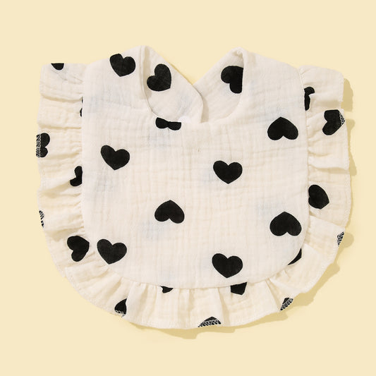 Baby Heart Flower Waterproof Snap Button Water Towel