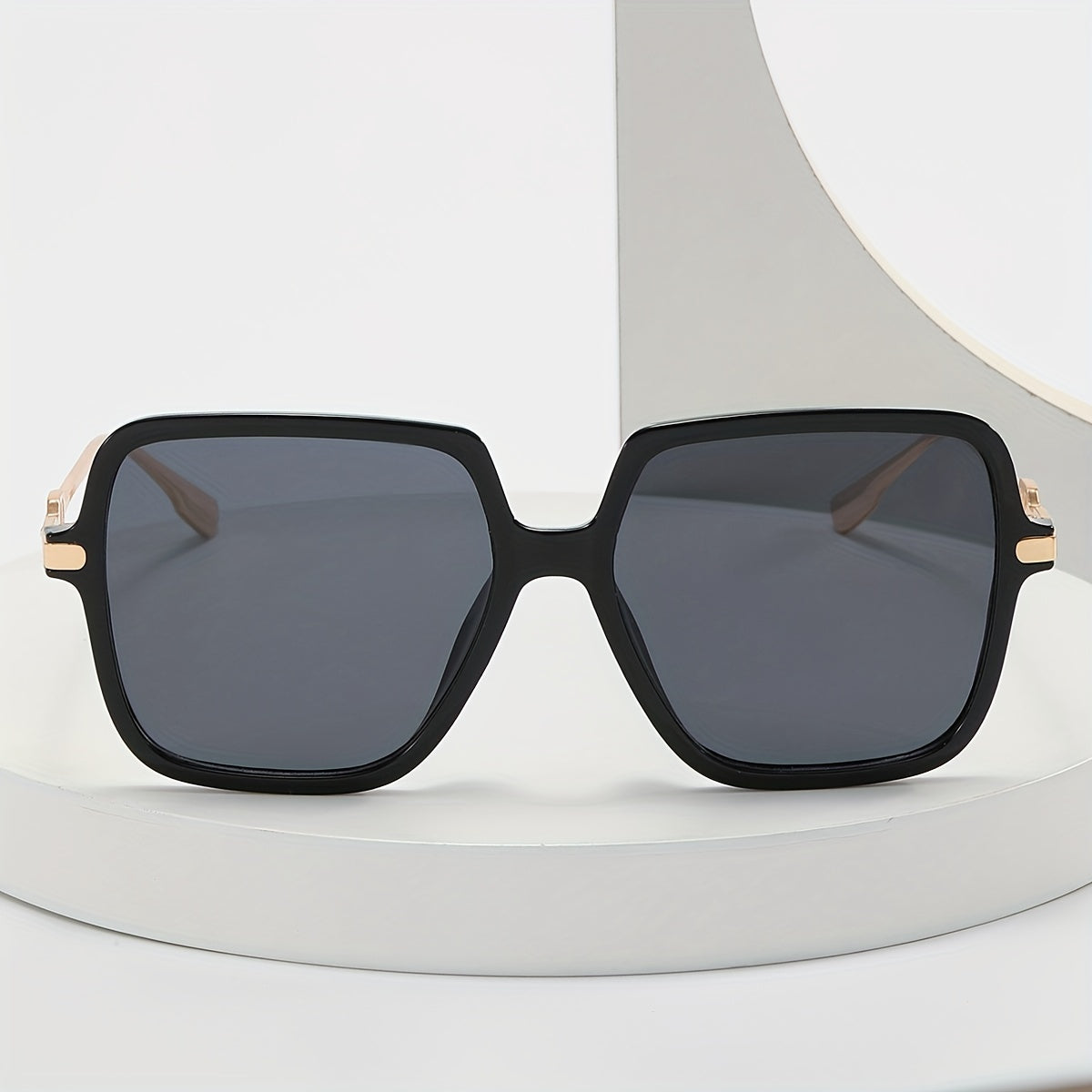 Square Frame Sunglasses Metal Temple Glasses UV400